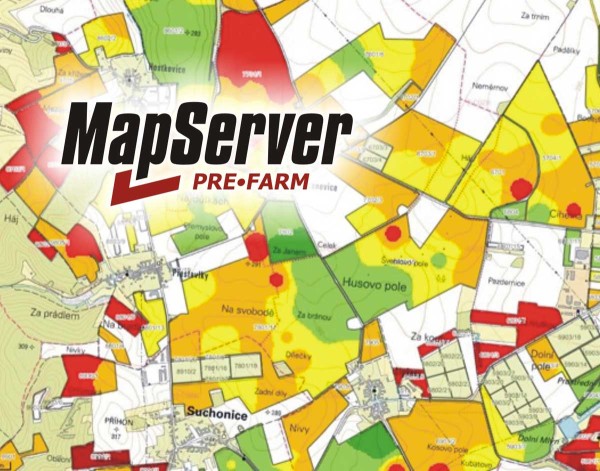 Obr 1: Mapserver - zobrazení variability zásoby přístupného fosforu v půdě Obr 1: Mapserver - zobrazení variability zásoby přístupného fosforu v půdě