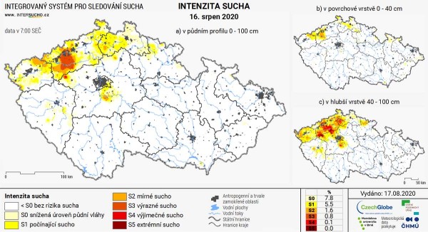 Mapa 1: Nedostatek sr&aacute;žek se v&nbsp;na&scaron;ich kraj&iacute;ch v&iacute;ce m&eacute;ně držel až do poloviny května (www.intersucho.cz)