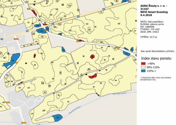 Obr. 3: Analýza SmartScouting - identifikace problémových zón Obr. 3: Analýza SmartScouting - identifikace problémových zón