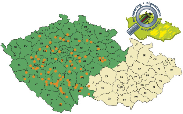 Mapa MSD 2016 - Čechy Mapa MSD 2016 - Čechy