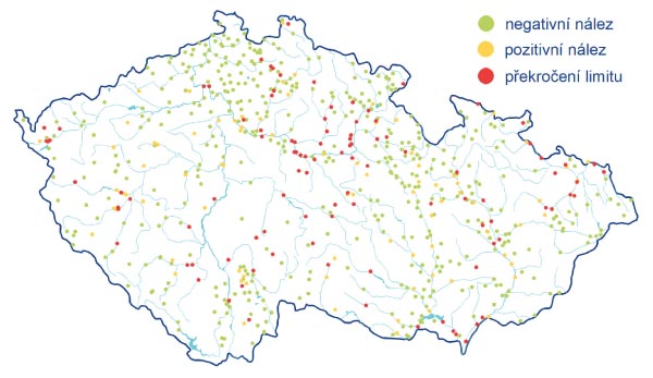 Mapa 3: N&aacute;lezy v&nbsp;podzemn&iacute;ch vod&aacute;ch