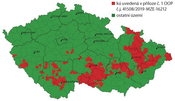 Mapa 1a: Rajonizace lesů Mapa 1a: Rajonizace lesů
