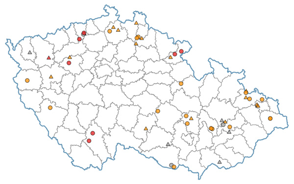 Mapa: V&yacute;kyt hrabo&scaron;e poln&iacute;ho (28. 7.&ndash;4. 8. 2021) - plodiny: jetel, vojtě&scaron;ka, travn&iacute; porosty